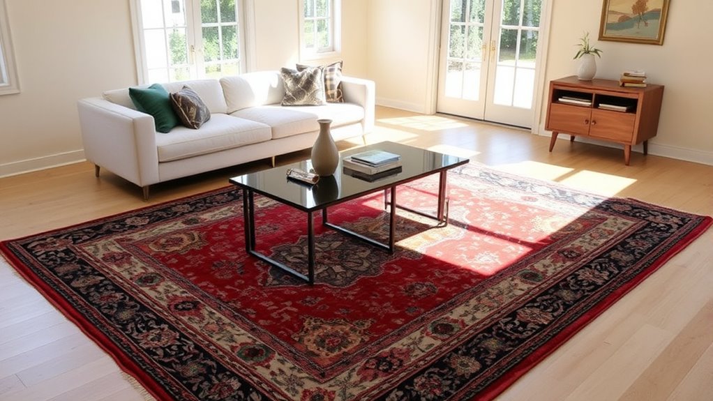 perfectly positioned area rugs