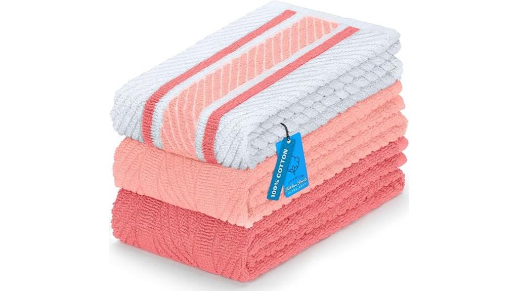 pink kitchen towels set