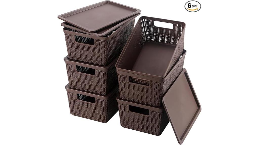 plastic storage baskets set