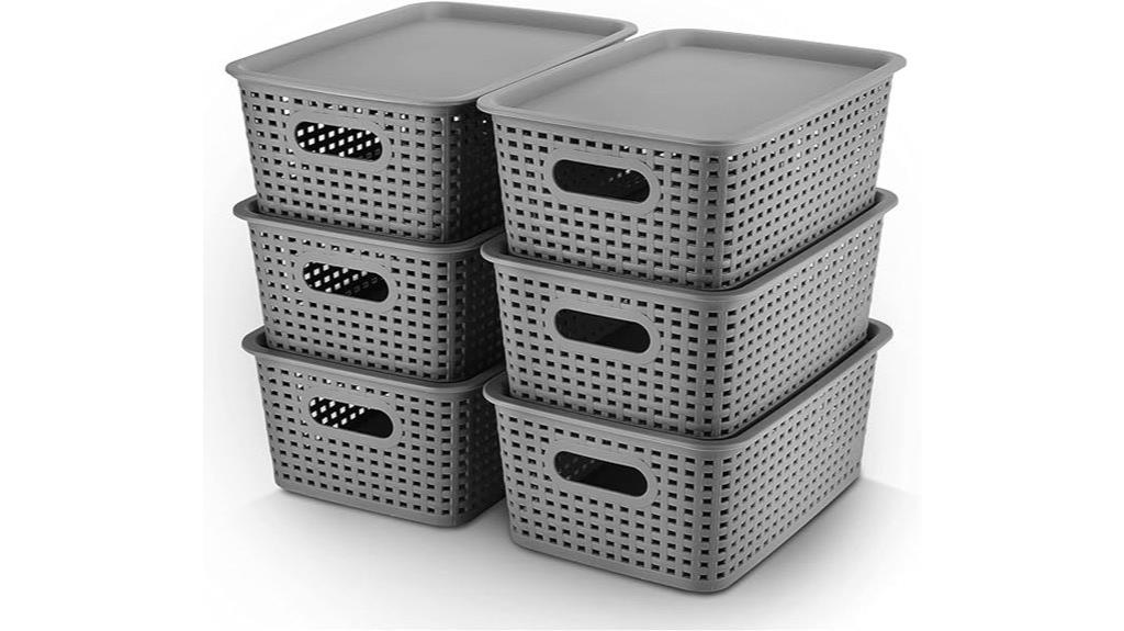 plastic storage bins set