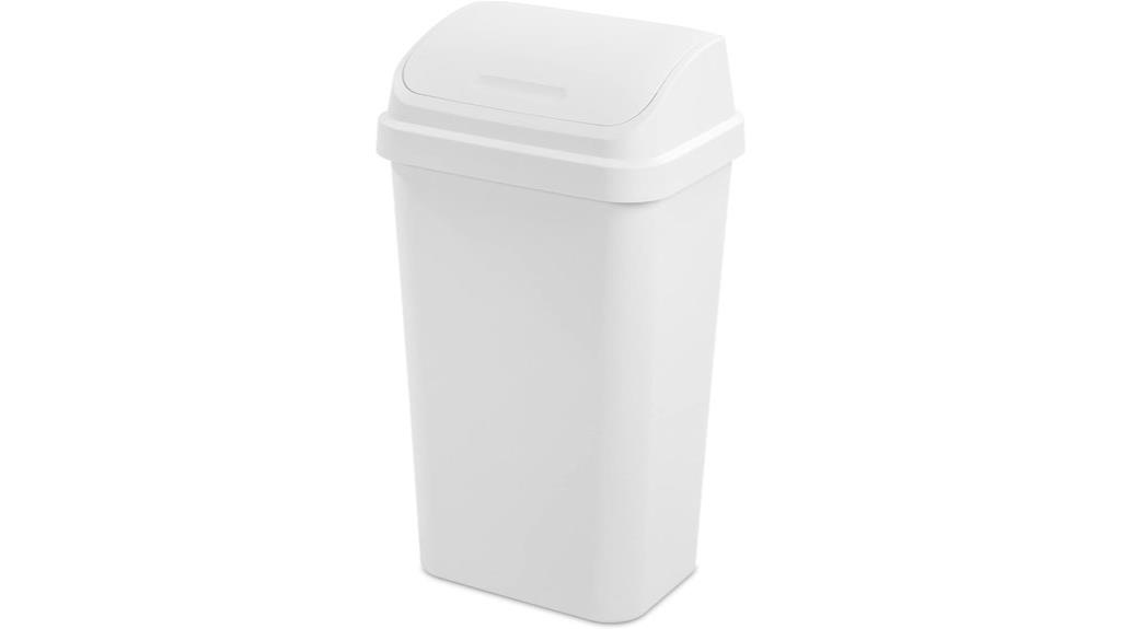 plastic swing top trash can