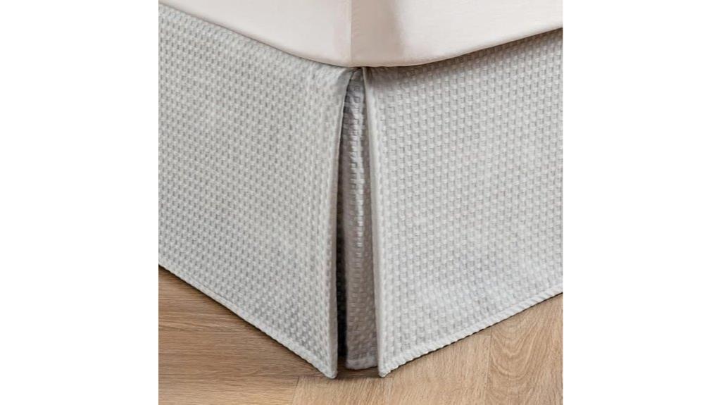 pleated waffle weave bedskirt