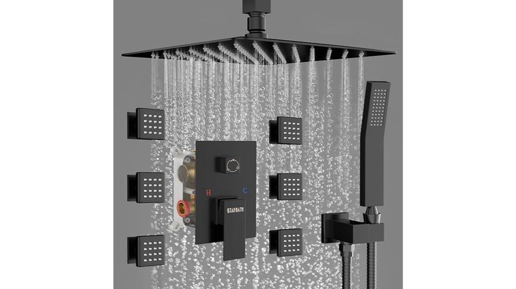 rainfall shower system features