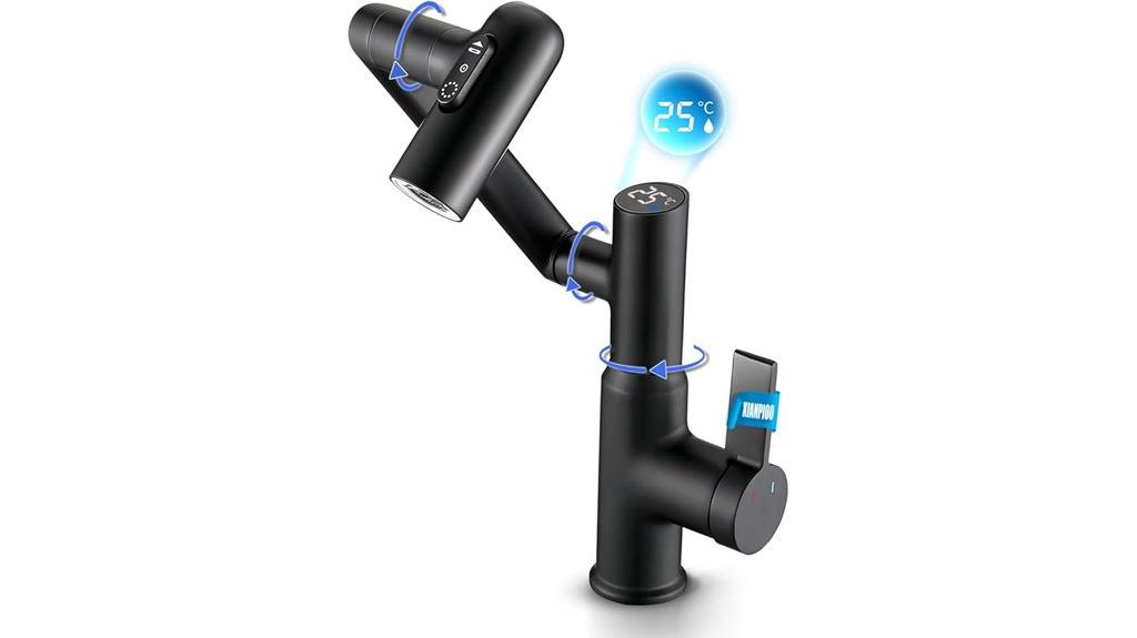 rotatable faucet with display