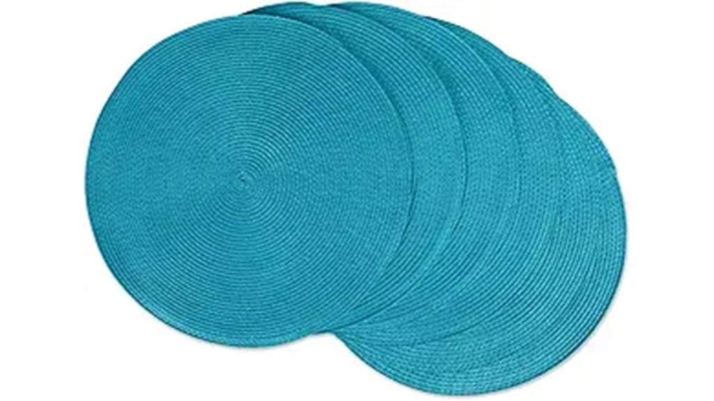 round blue placemat set