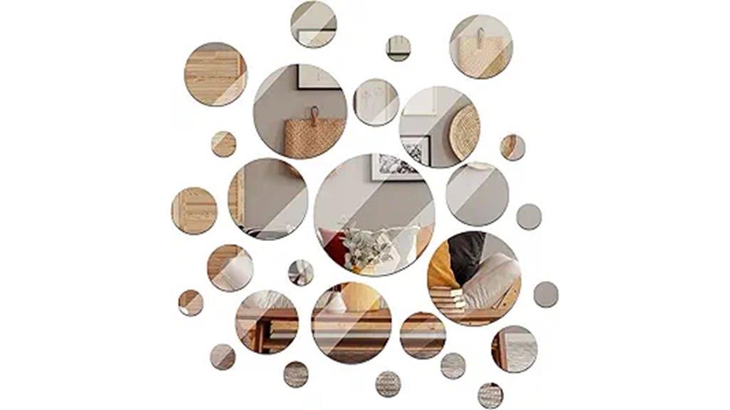 round mirror tile set