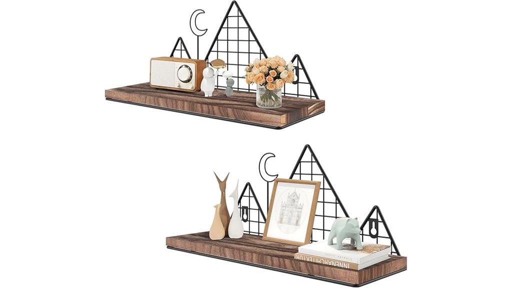 rustic wood display shelves
