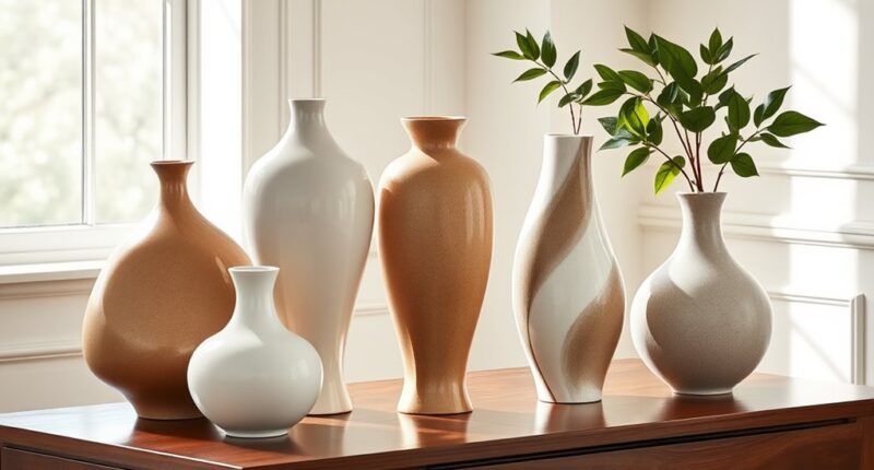 sculpted vases for decor