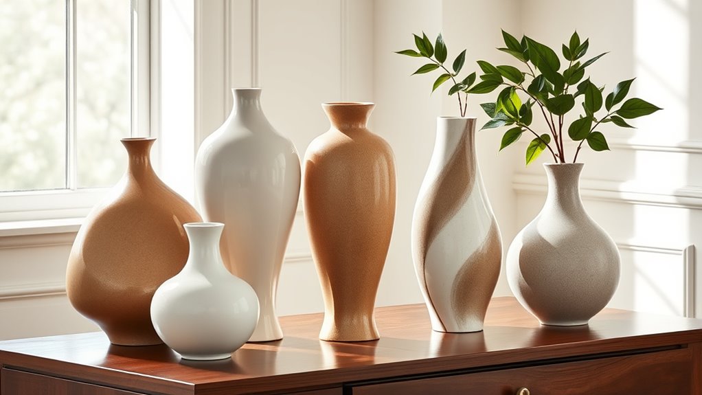 sculpted vases for decor