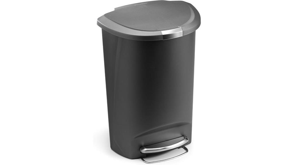 semi round kitchen trash can