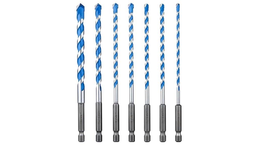 seven piece concrete drill set