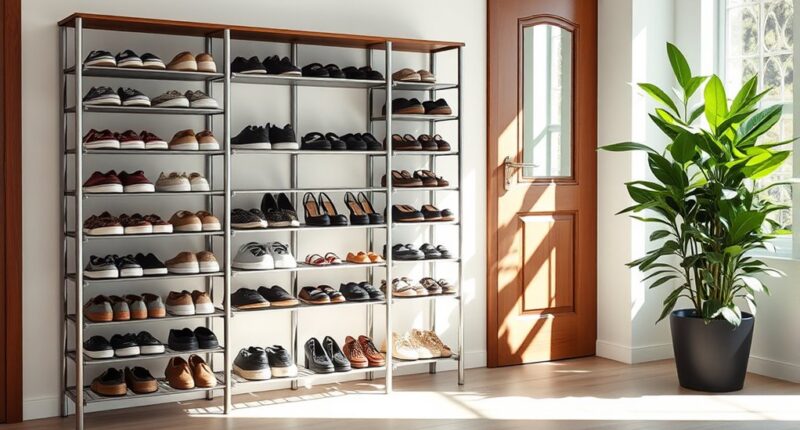 shoe racks for organized entryways