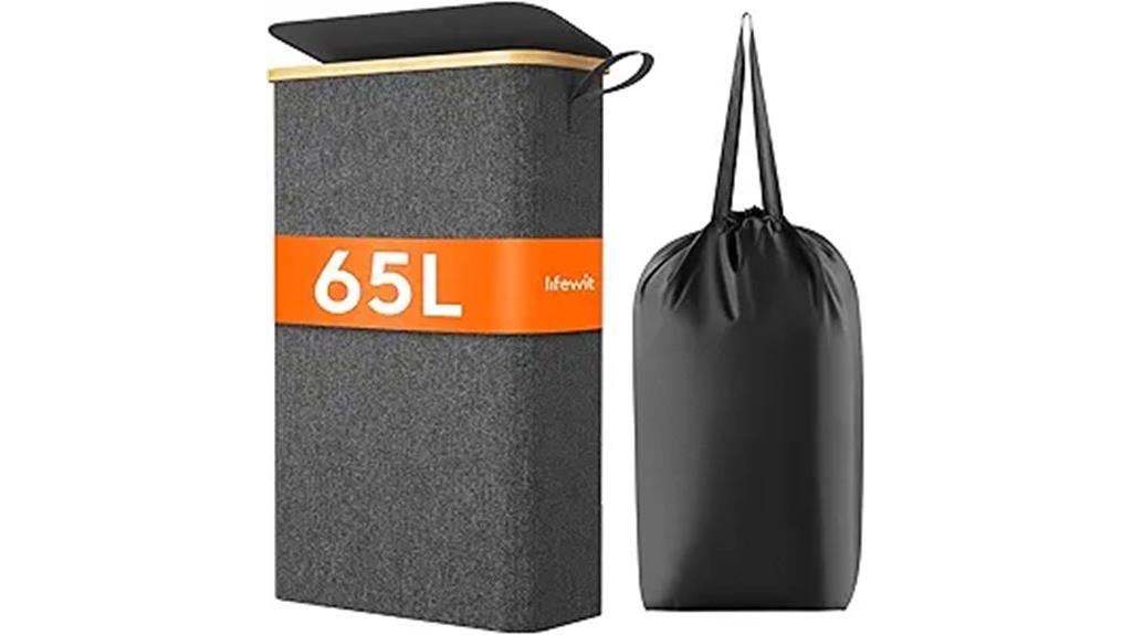 slim laundry hamper with lid