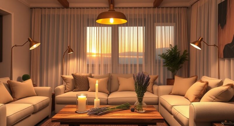 soft ambient calming lighting