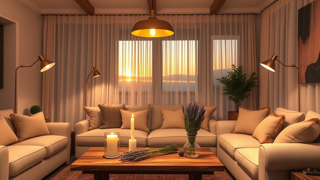 soft ambient calming lighting
