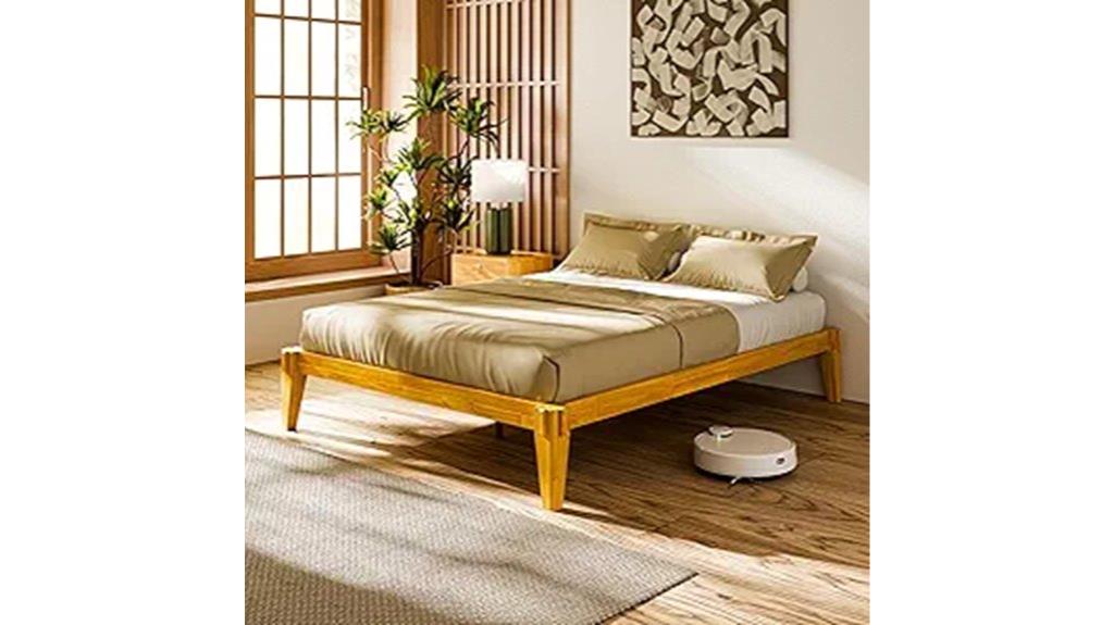 solid wood queen bed