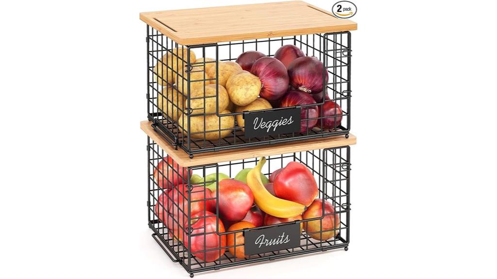 stackable kitchen wire baskets