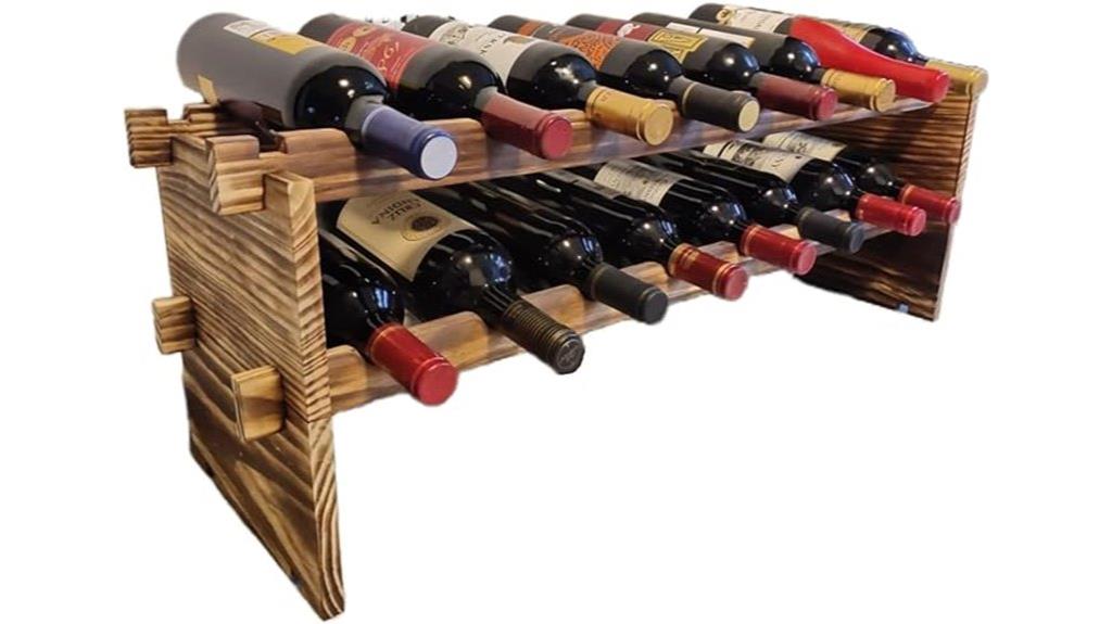 stackable pine wine rack