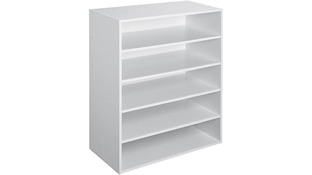 stackable white shelf organizer