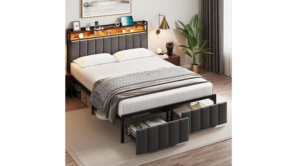 storage queen bed frame