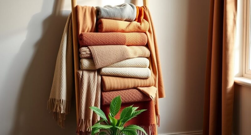 stylish blanket ladder storage