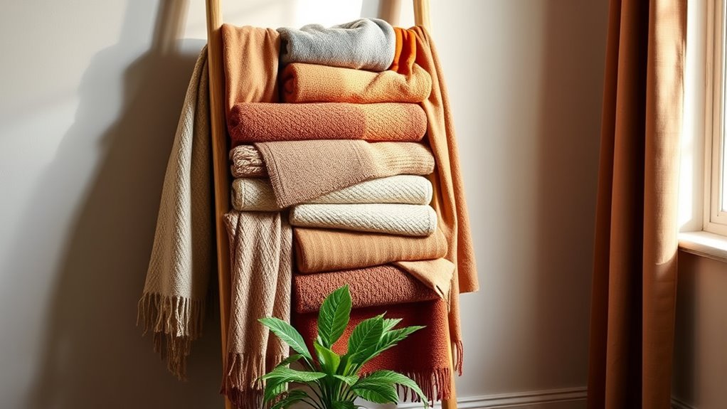 stylish blanket ladder storage