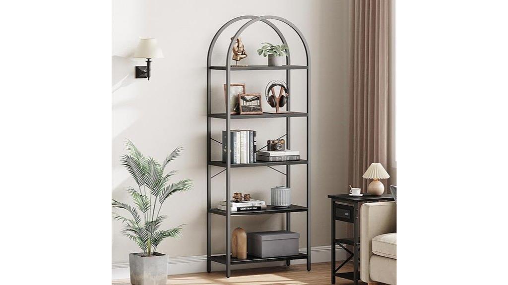 stylish five tier bookcase