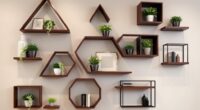 stylish geometric wall shelves