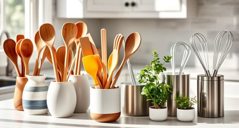 stylish kitchen utensil organization