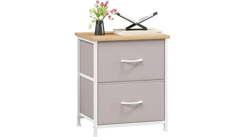 stylish two drawer nightstand