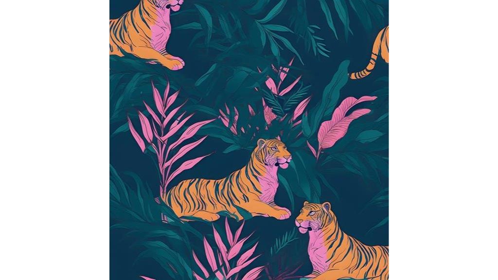 tropical tiger wallpaper design