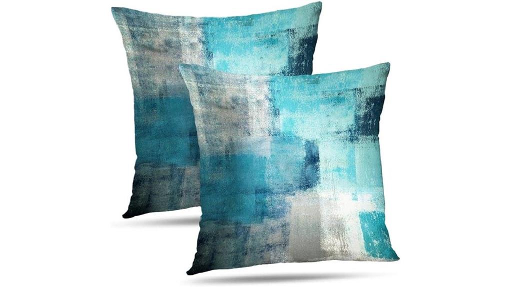 turquoise grey pillow covers
