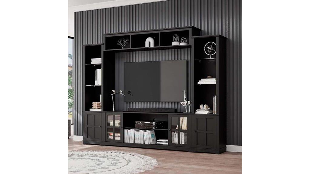 tv stand with bookshelf
