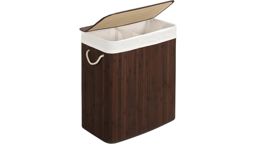two section laundry hamper