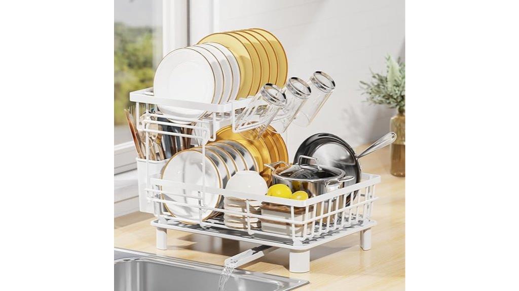 two tier dish drying rack