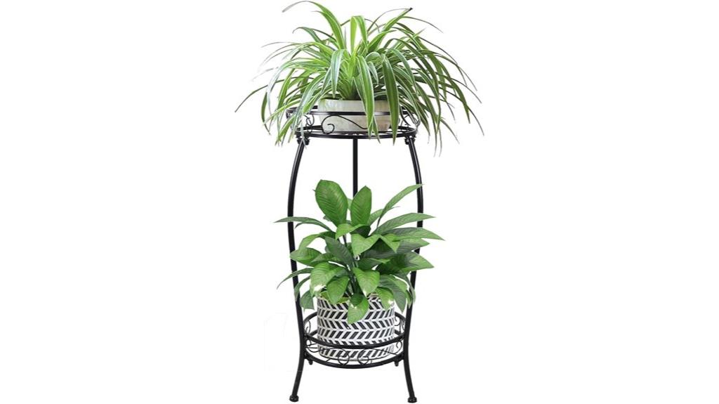two tier metal plant holder