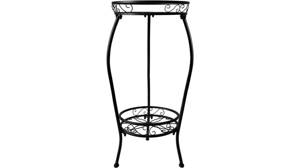 two tier metal plant stand