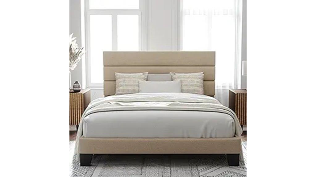 upholstered queen platform bed