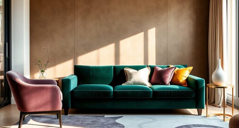 velvet furniture decor trends