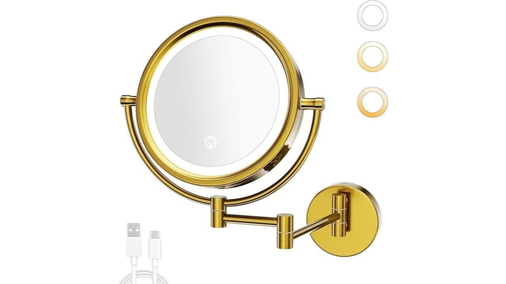 wall mounted illuminated makeup mirror