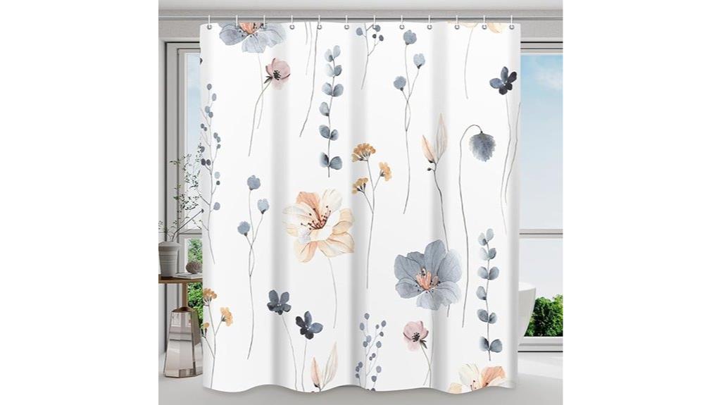watercolor floral shower curtain
