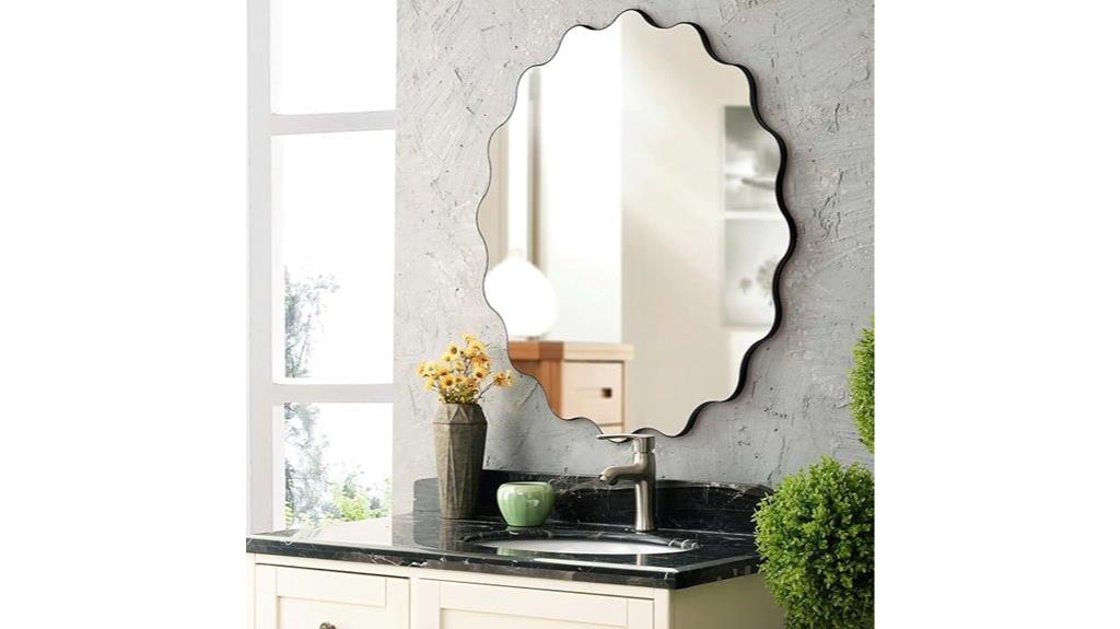 wavy circle decorative mirror