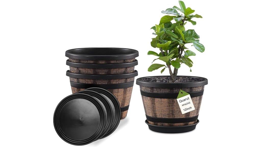whiskey barrel plant pots