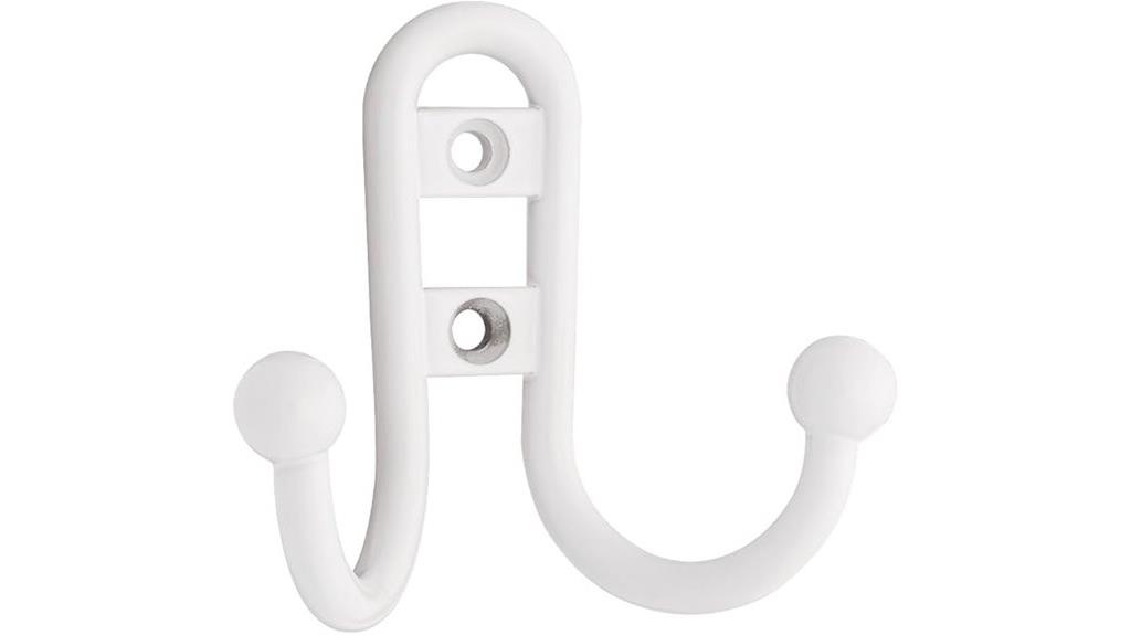 white double robe hook