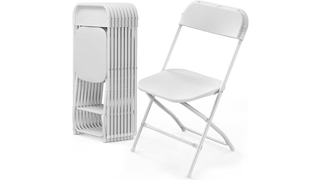white folding chairs pack