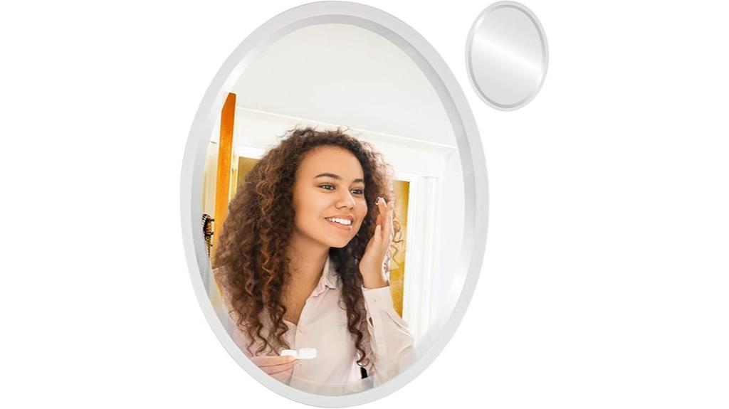white oval mirror frame