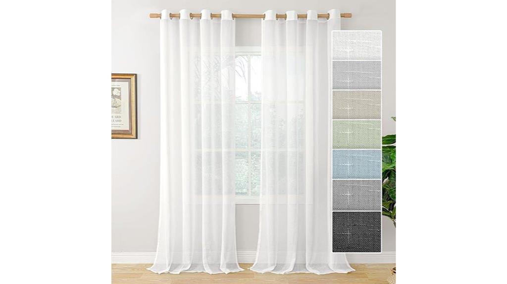 white sheer linen curtains