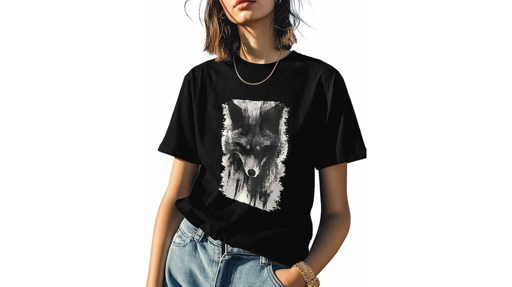 wolf ink painting t shirt