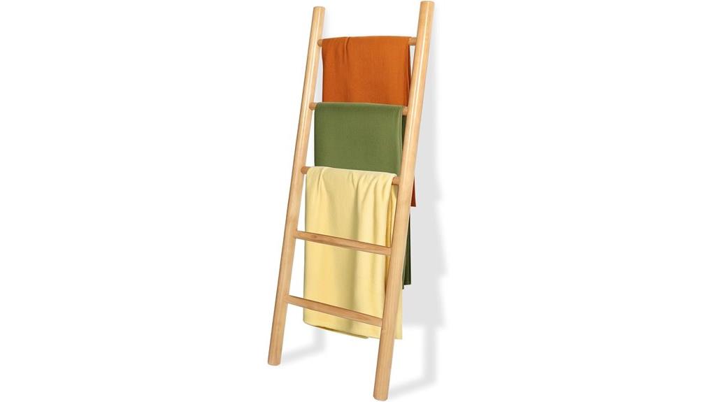 wooden blanket ladder brown