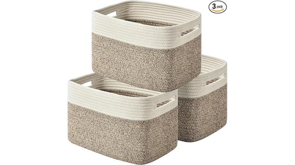 woven cotton storage baskets